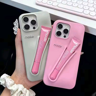 قاب سیلیکونی پاک کنی rhode با ست لیپ گلاس Apple iPhone 13 Pro Max / iPhone 12 Pro Max - طوسی
